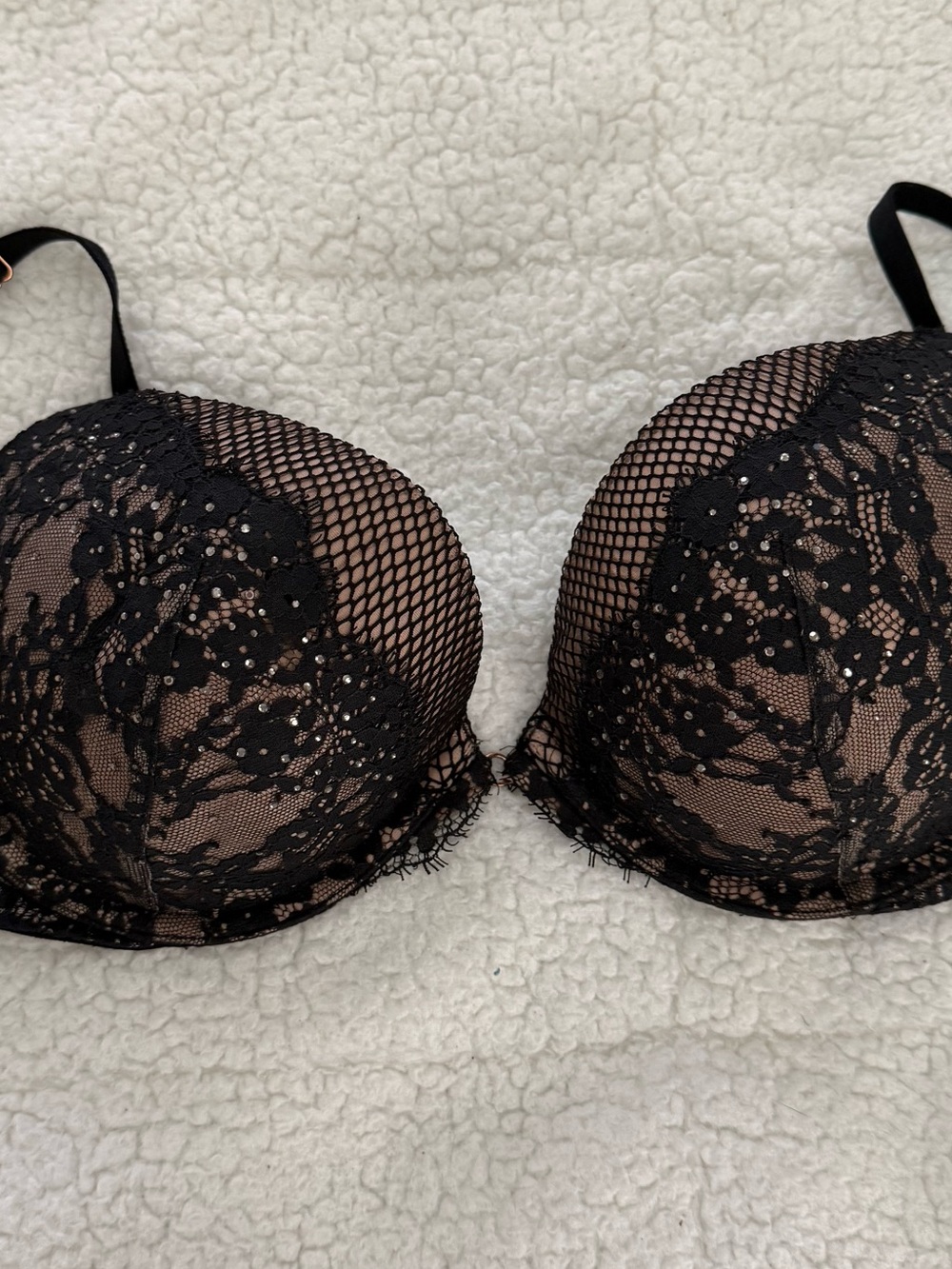 Victoria's Secret Black Lace & Mesh Push-Up Bra